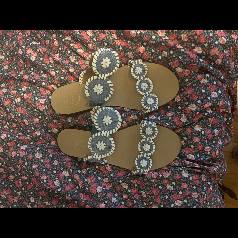 Blue & white sandals